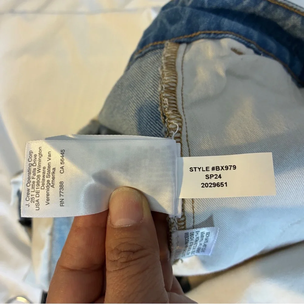 NWT J.Crew Essential Wide Leg Crop Jeans Light Wash Denim‎ Casual Boho Size 37